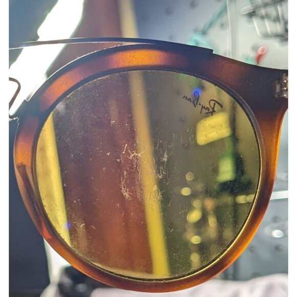 Ray-Ban 4256 Round Tortoise Sunglasses With Blue Accents And Lilac Mirror Lenses main image 9